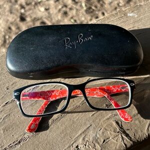 Ray-Ban Black and Red Eyeglasses for women